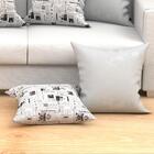 Kit De Almofada Jornal Estampada Grande 60cm X 60cm 6 Unidade