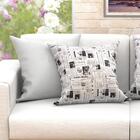 Kit De Almofada Jornal Estampada Grande 60cm X 60cm 6 Unidade