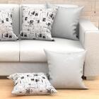 Kit De Almofada Jornal Estampada Grande 60cm X 60cm 6 Unidade