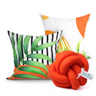 Kit De Almofada Laranja Decorativa 2 Unidades 45cm X 45cm Com