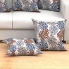 Kit De Almofada Marrom Estampada Floral 60cm X 60cm Com Refil