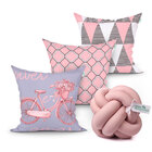 Kit De Almofada Para Quarto Estampada Rosê 3 Unidades + Almof