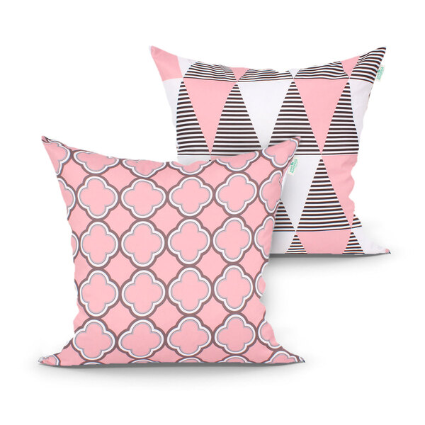 Kit De Almofada Para Quarto Rosê Estampada 2 Unidades 45cm X