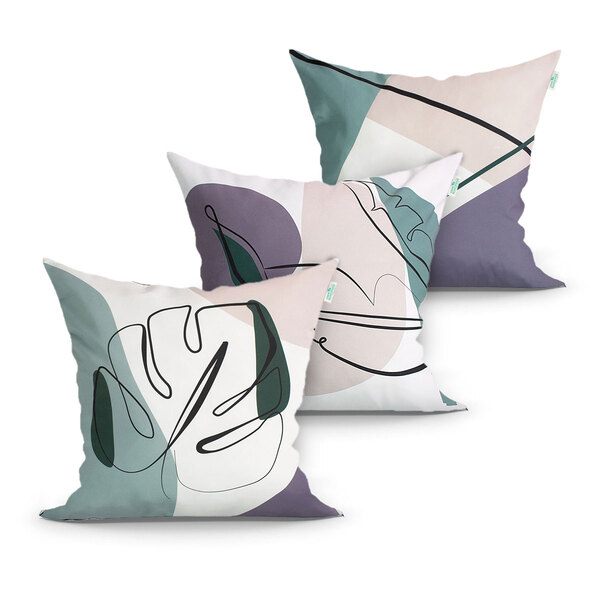 Kit De Almofada Para Sala 3 Unidades 45cm X 45cm Com Refil De