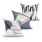 Kit De Almofada Para Sala Cinza Estampada 3 Unidades 45cm X 4