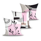 Kit De Almofada Para Sala Estampada 3 Unidades 45cm X 45cm Co