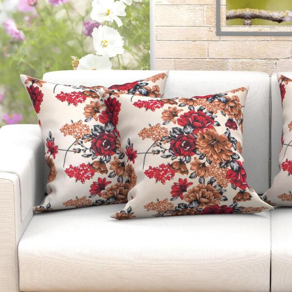 Kit De Almofada Para Sala Estampada Floral Grande Com Refil 2