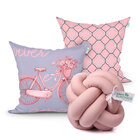 Kit De Almofada Para Sala Estampada Rosê 2 Unidades + Almofad