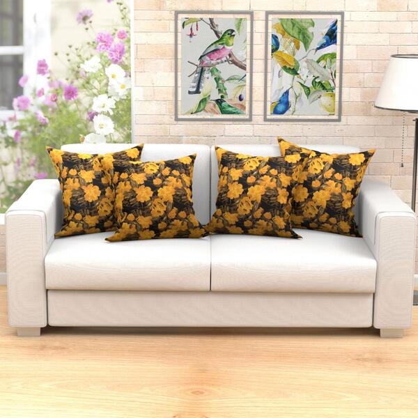 Kit De Almofada Para Sala Floral Siena Grande 4 Unidades 60cm