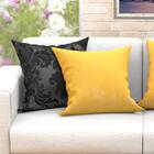 Kit De Almofada Para Sala Graned Preta E Amarela 4 Unidades 6