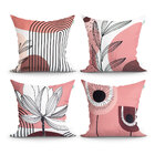 Kit De Almofada Para Sala Rosê Estampada 4 Unidades 45cm X 45