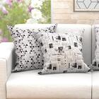 Kit De Almofada Preta Jornal 60cm X 60cm 6 Unidades Com Refil