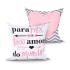 Kit De Almofada Rosa Coração E Frase Estampada 2 Unidades 45c