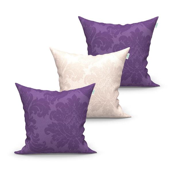 Kit De Almofada Rosa E Bege 3 Unidades 45cm X 45cm Tecido Jac