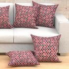 Kit De Almofada Vermelha Grande Geométrica Estampada 60cm X 6