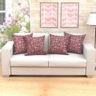 Kit De Almofada Vermelha Grande Geométrica Estampada 60cm X 6