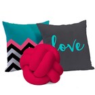 Kit De Almofadas Cheias C/ Nó Pink 03 Peças - Love