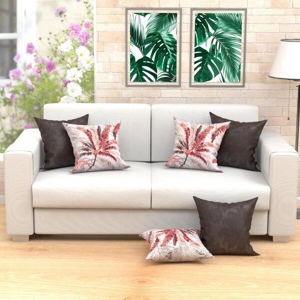 Kit De Almofadas Estampada Composê 6 Unidades 45cm X 45cm Com