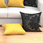 Kit De Almofadas Preto E Amarelo Para Sala 60cm X 60cm 6 Unid