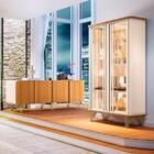 Kit De Aparador Buffet Saluti E Cristaleira Evora Pés De Aço