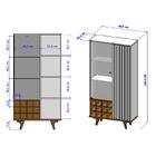 Kit De Aparador Danubio E Cristaleira Elba Pé Madeira Maciça