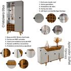 Kit De Aparador Tamisa E Cristaleira Elba Pés Madeira Maciça