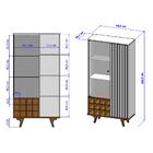 Kit De Aparador Tamisa E Cristaleira Elba Pés Madeira Maciça