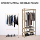 Kit De Arara  Expositora  Com Cabideiro Ajustavel Resistente