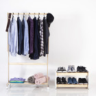 Kit De Arara De Roupa Para Quarto E Sapateira Em Pinus E Mdf