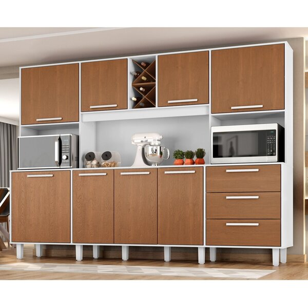 Kit De Armários Para Cozinha Mdp 8 Portas 3 Gavetas Apollo Br