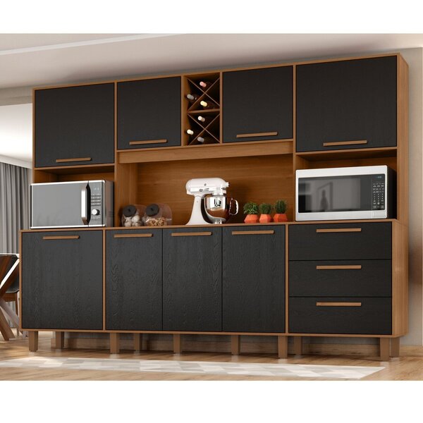 Kit De Armários Para Cozinha Mdp 8 Portas 3 Gavetas Apollo Ci