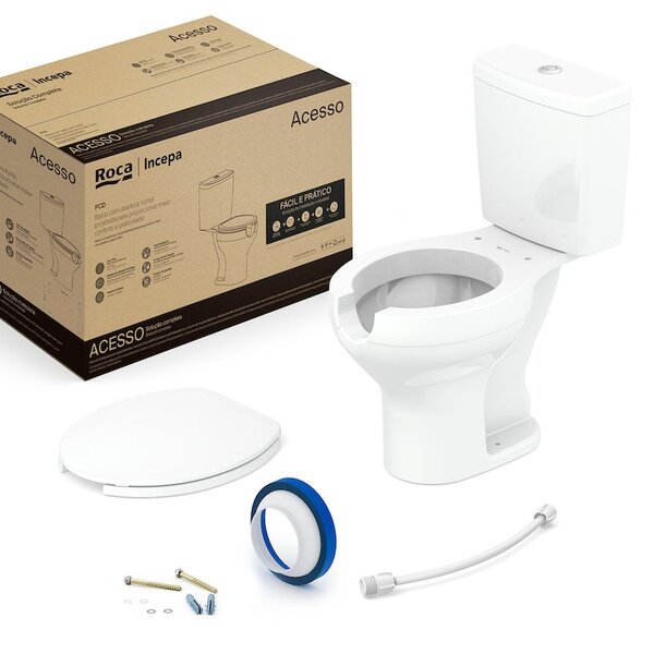 Kit De Bacia Com Caixa Assento Pp Com Abertura Frontal E Comp