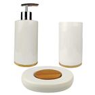 Kit De Banheiro 3 Peças Porta Sabonete Líquido Escova Sabonet