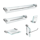 Kit De Banheiro Acessórios Em Vidro 5 Peças Exclusive 700ex G