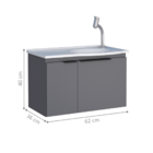 Kit De Banheiro Com Espelho Baku Cinza