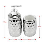 Kit De Banheiro Lavabo 3 Peças Estilo Martelado Prata 3871