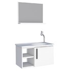 Kit De Banheiro Montado Em Aço C/ Armário Espelho E Lavatório