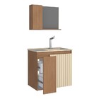 Kit De Banheiro Montado Em Madeira C/ Armário Espelho E Lavat