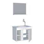 Kit De Banheiro Montado Em Madeira C/ Armário Espelho E Lavat