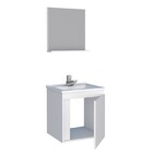 Kit De Banheiro Montado Em Madeira C/ Armário Espelho E Lavat