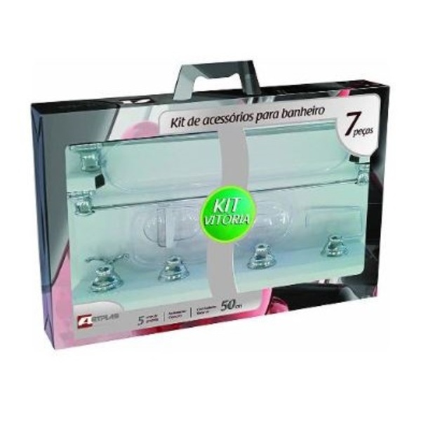 Kit De Banheiro Vitória 7 Peças Prata