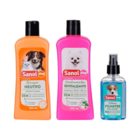 Kit de Banho para Cachorro e Gato Sanol
