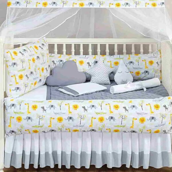 Kit De Berço Sublimado 8 Peças - Safari