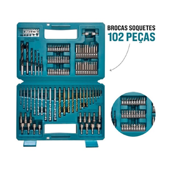 Kit De Bits Brocas Soquetes 102 Peças B-68432 Makita