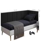 Kit De Cabeceira Solteiro Lino Sued Preto