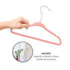 Kit de Cabides Infantil 10 Unidades Veludo Rosa Oikos