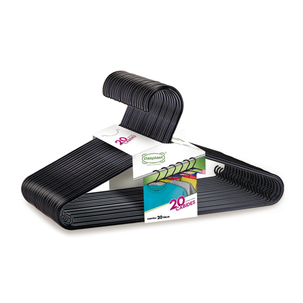 Kit de Cabides para Roupas em Geral 20 Unidades Pallet Box Dasplast