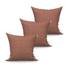 Kit De Capa De Almofada Grande Marrom Lisa 60cm X 60cm 3 Unid