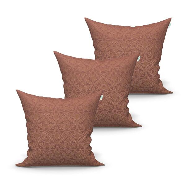 Kit De Capa De Almofada Grande Marrom Lisa 60cm X 60cm 3 Unid