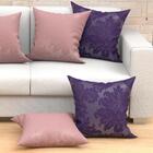 Kit De Capa De Almofada Grande Rosê E Roxa 2 Unidades 60cm X